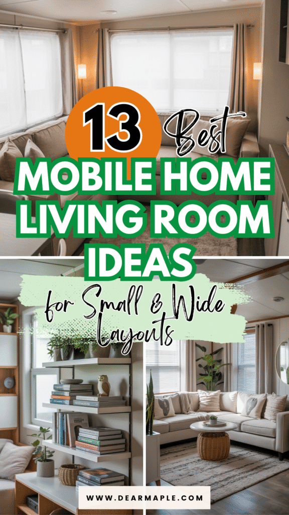 Pinterest pin of mobile home living room ideas
