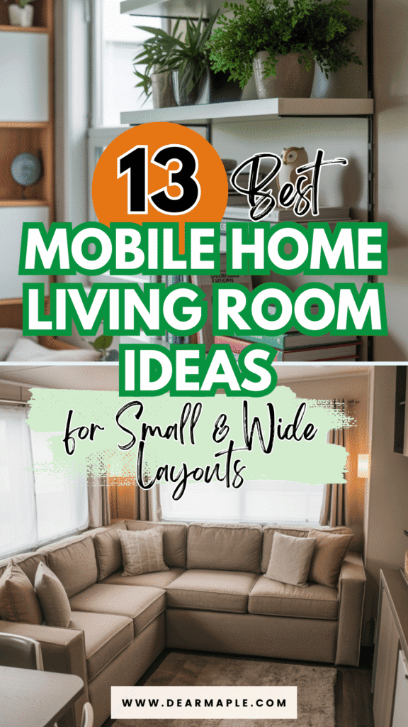 Pinterest pin of mobile home living room ideas