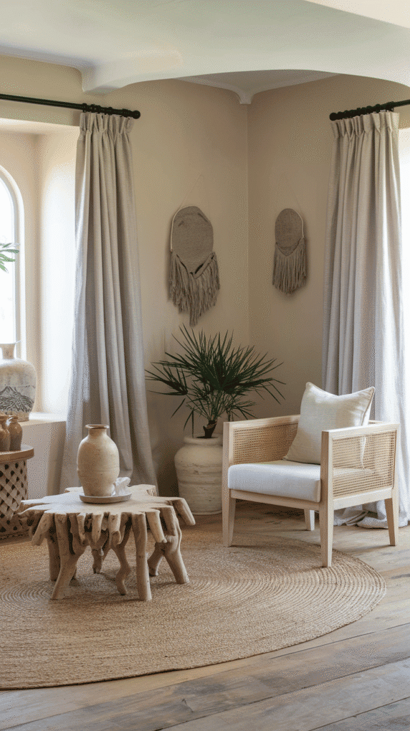 Natural textures in a neutral coastal living room