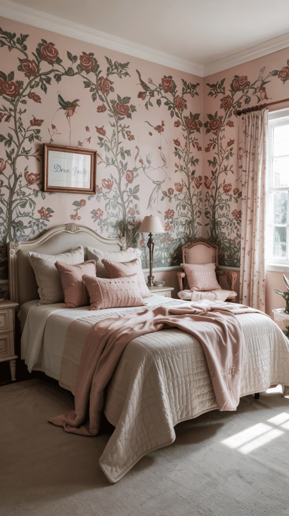Whimsical powder pink walls bedroom ideas creating a princess-inspired paradise