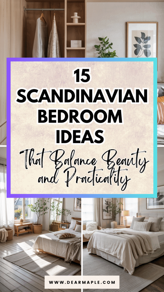 Pinterest pin of scandinavian bedroom ideas