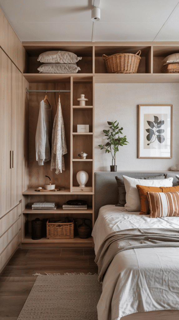 Clutter-free scandinavian bedroom ideas with smart storage solutions and minimalist organization