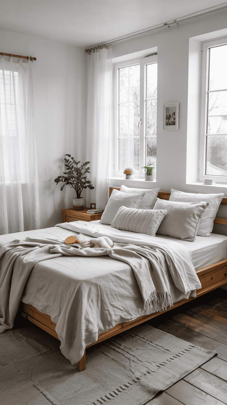 Breathing space in scandinavian bedroom ideas with negative space and uncluttered minimalist design