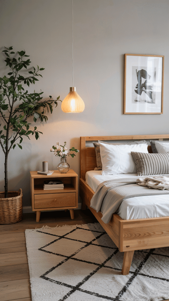 Scandinavian interior bedroom with quality investment furniture pieces built for longevity
