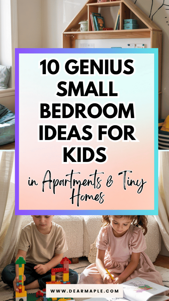 Pinterest pin of small bedroom ideas for kids