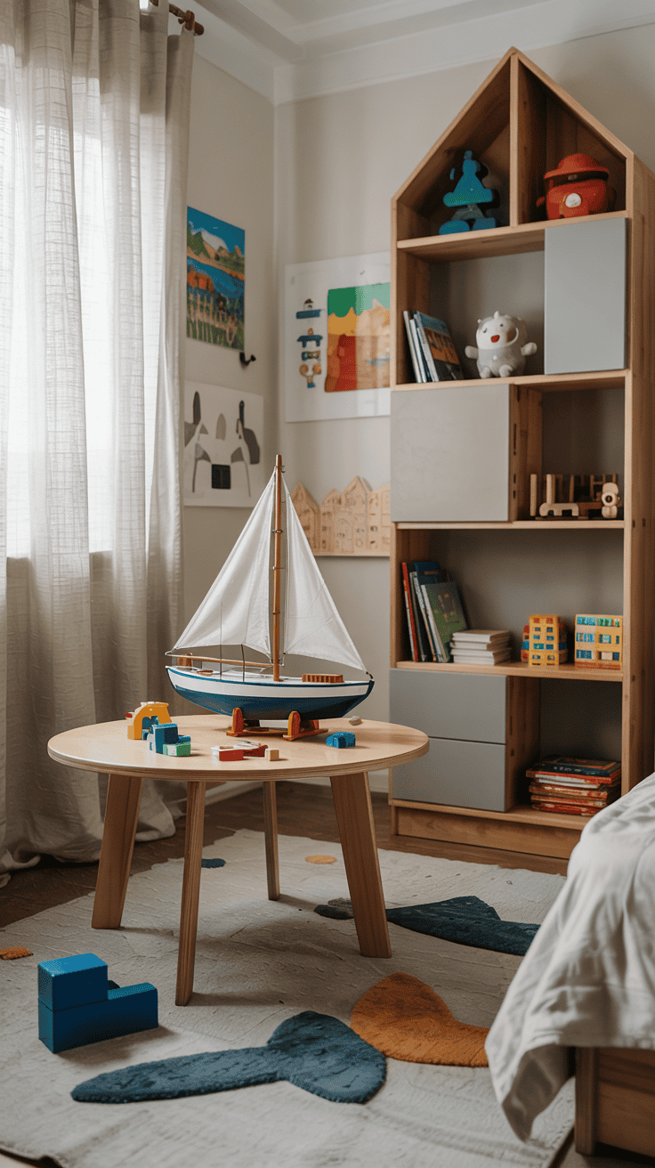 Stylish small bedroom ideas for kids with multi-functional furniture.