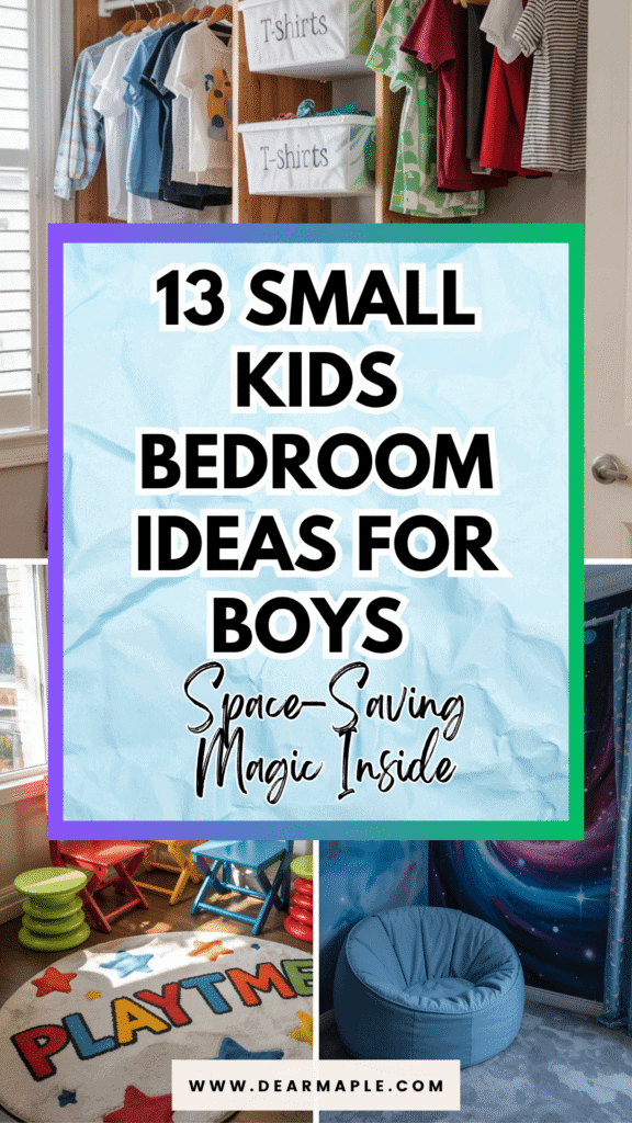 Pinterest pin of small kids bedroom ideas for boys