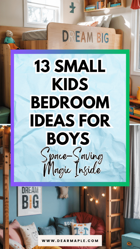 Pinterest pin of small kids bedroom ideas for boys