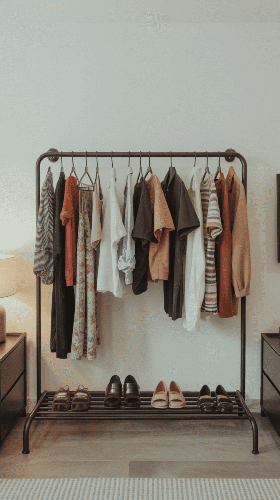 Vertical clothing rack teen girl bedroom ideas small room for stylish garment display