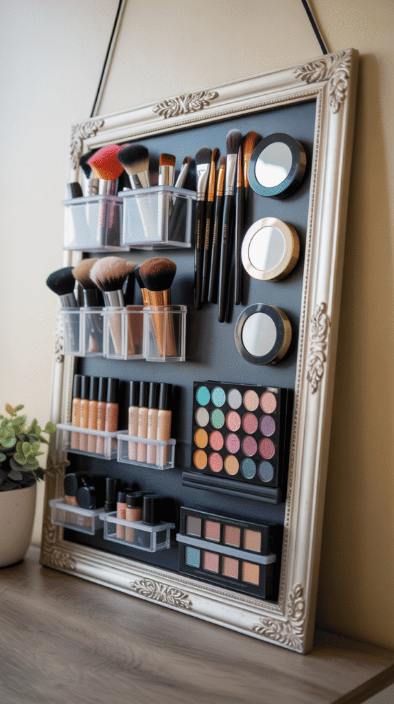 Magnetic makeup board teen girl bedroom ideas small room for organized beauty storage