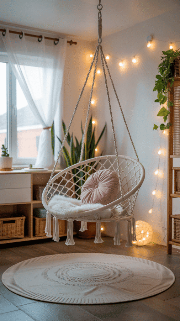 Hanging chair teen girl bedroom ideas small room creating cozy reading nook without floor space