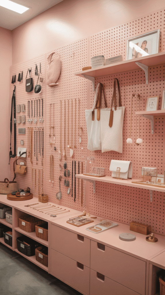 Pegboard organization wall teen girl bedroom ideas small room for stylish storage display