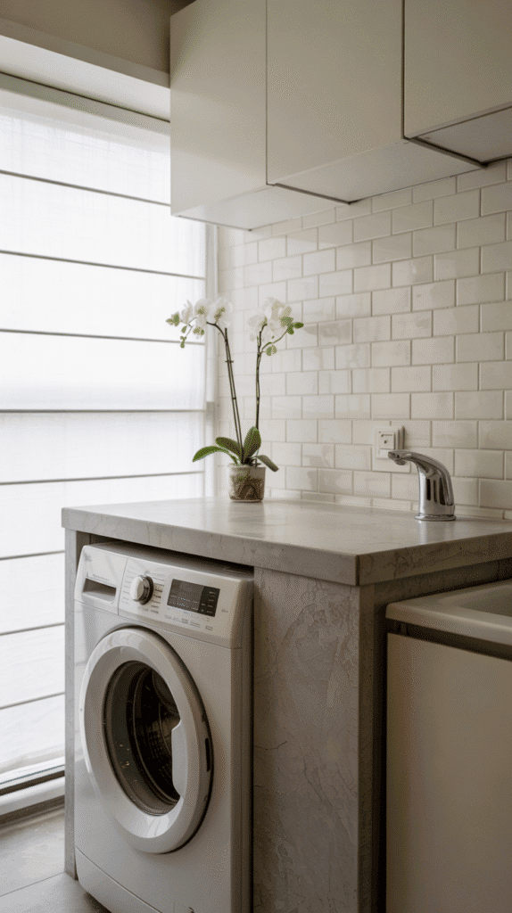 Countertop over machines in very small laundry room