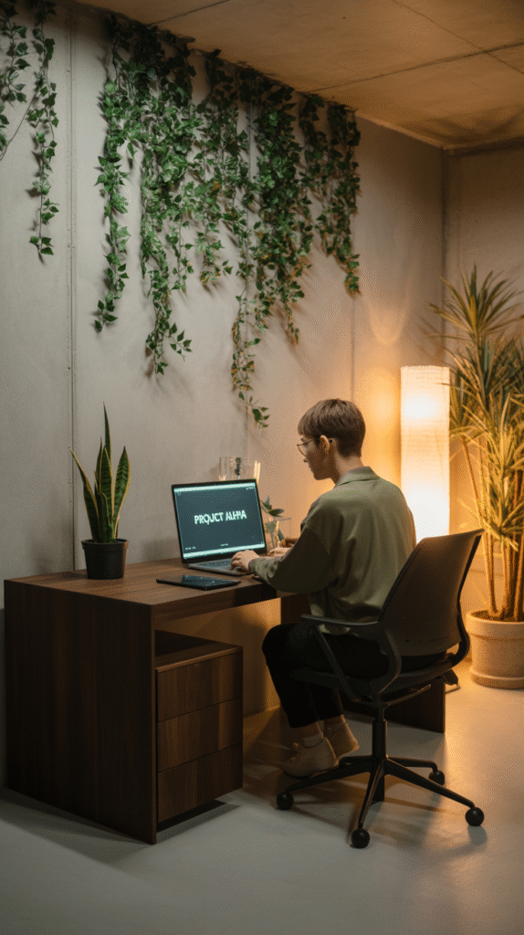 DIY soundproofing setup in Basement Office Ideas for better call quality