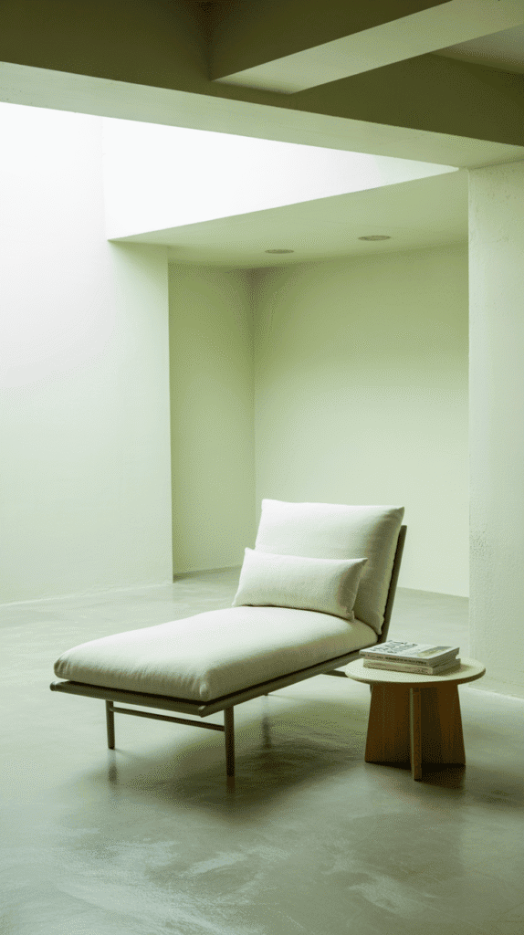 Soft mint green basement paint ideas create fresh clean atmosphere in bright underground living spaces