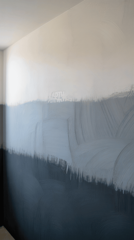 Ombre gradient basement paint ideas create artistic wall treatments with light-to-dark color transitions underground