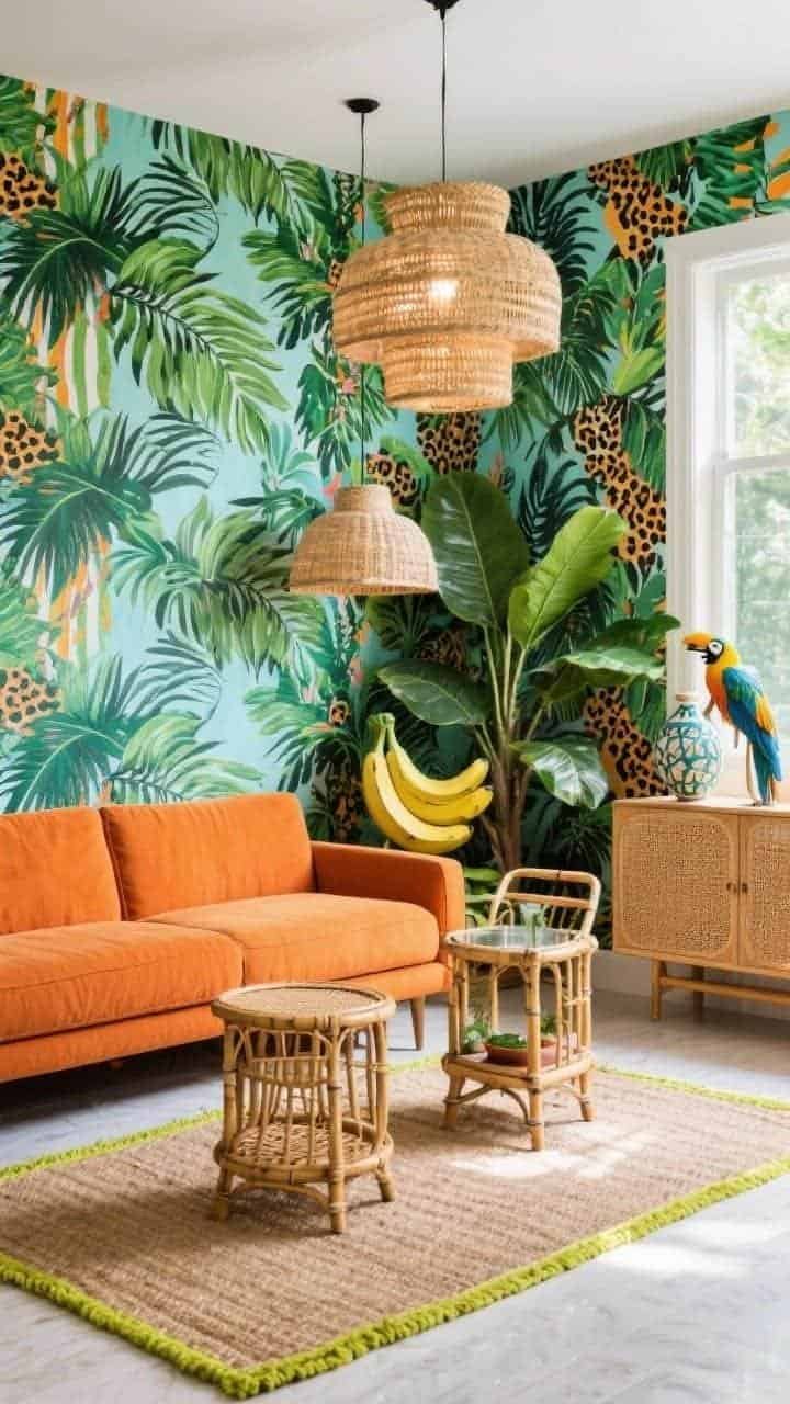 colorful maximalist decor living room