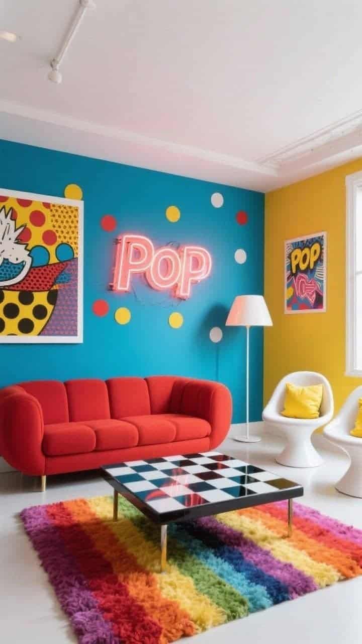 colorful maximalist decor living room