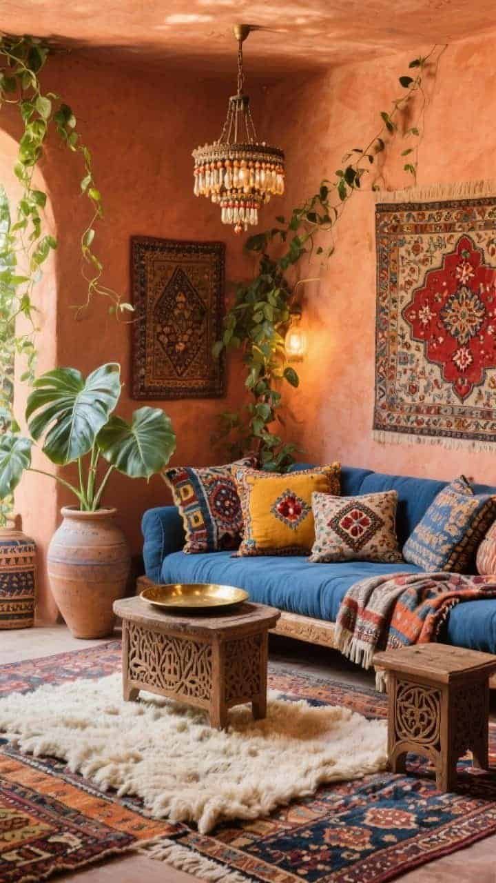 colorful maximalist decor living room