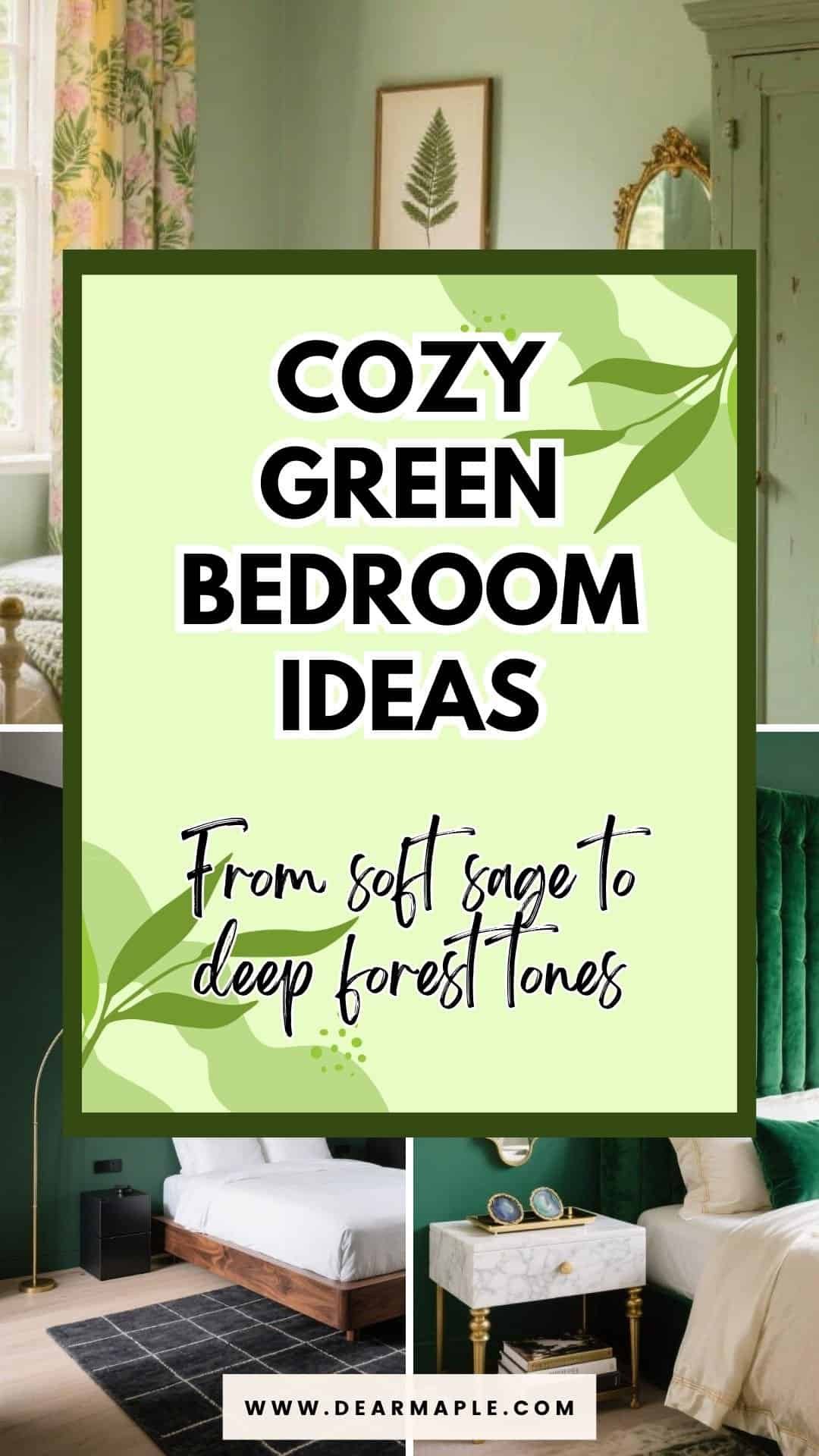 cozy green bedroom
