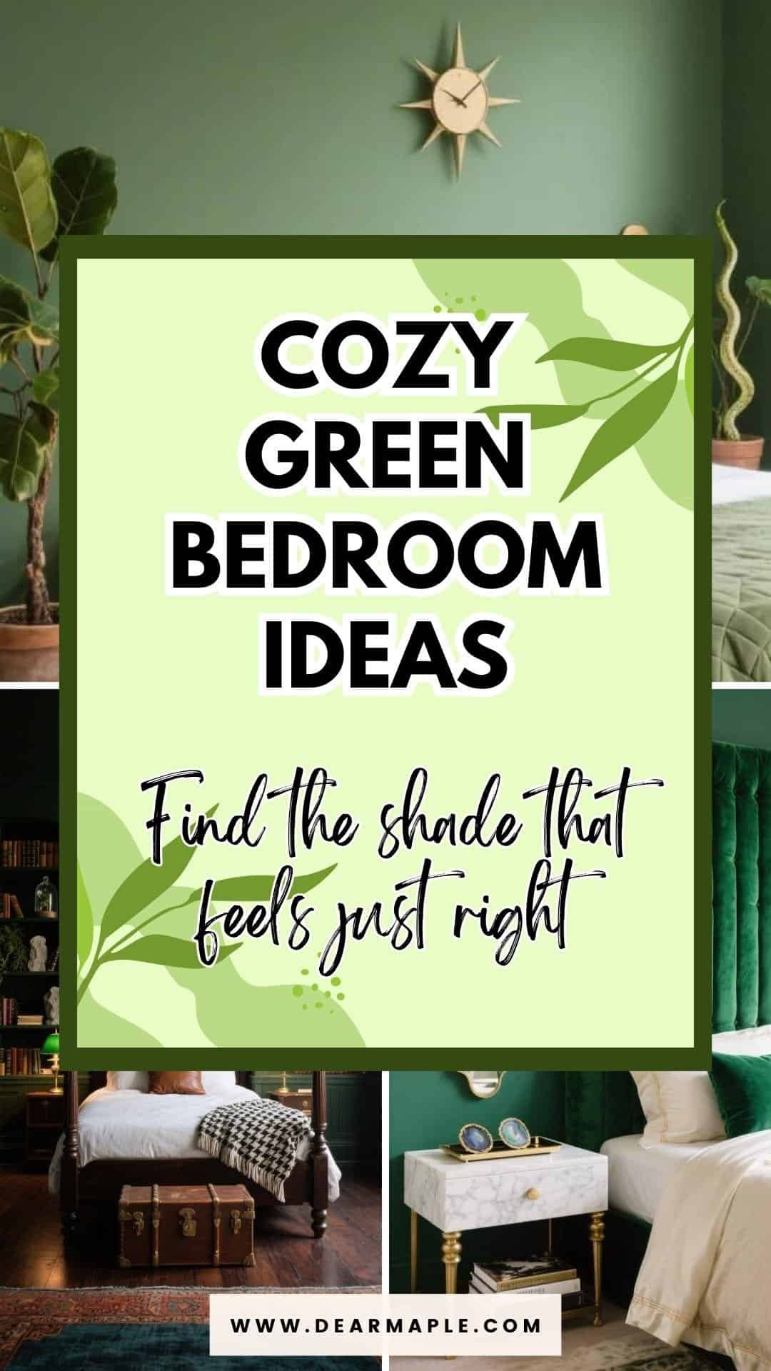 cozy green bedroom
