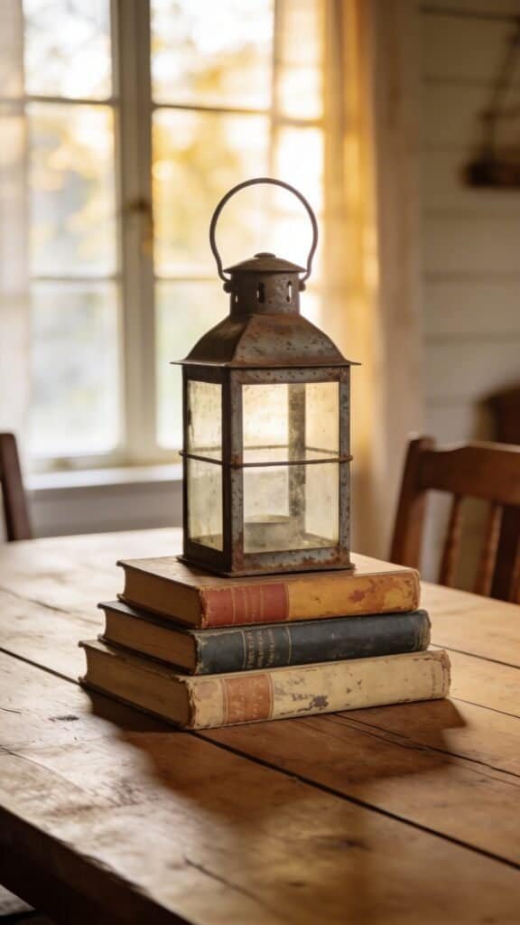 vintage book centerpiece
