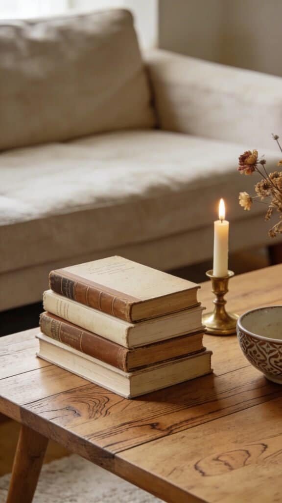 vintage book centerpiece
