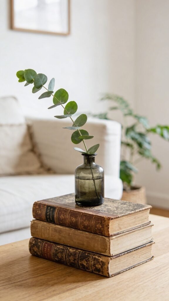 vintage book centerpiece
