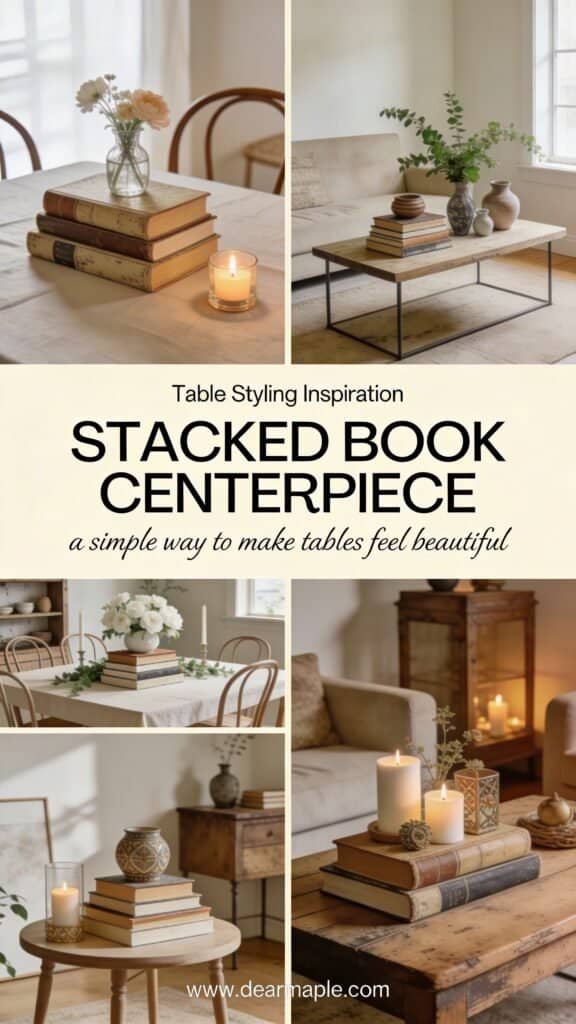 Stacked Book Centerpiece
