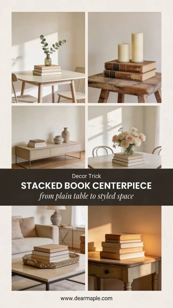 Stacked Book Centerpiece
